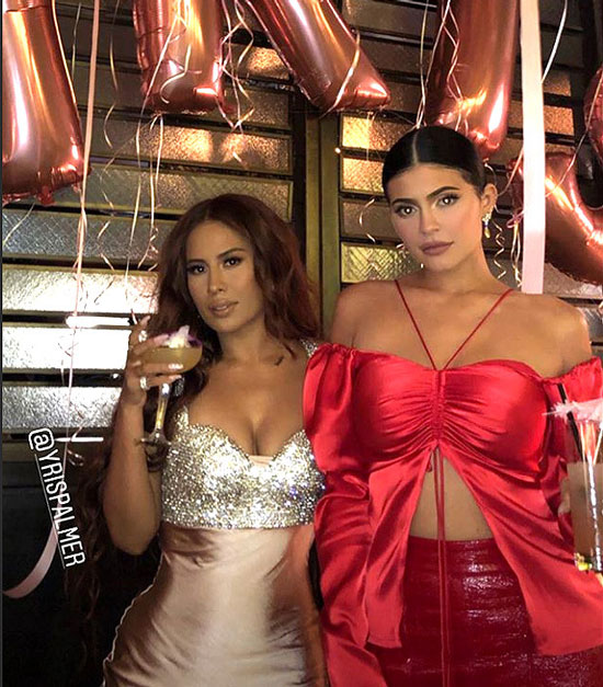 Kylie Jenner just stepped out for her friend Yris Palmer's birthday party wearing a red outfit