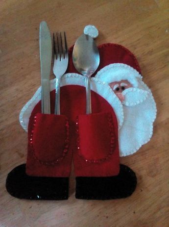 Christmas decor Santa spoon set
