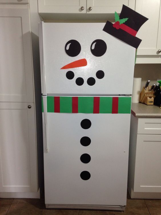 Christmas decor fridge
