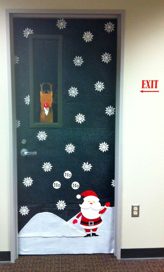 Christmas door decorations for office